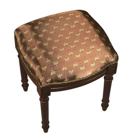 123 CREATIONS 123 Creations C693FS Dragonfly-Brown Fabric Upholstered Stool C693FS